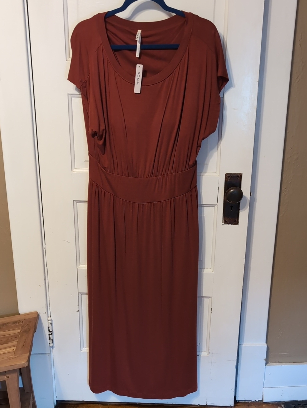 Soma Rust Scoop-Neck Midi Dress